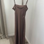 House of Harlow 1960 Brown Satin Maxi Dress Photo 3