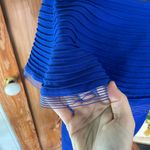 Tadashi Shoji  Tobara Pintucked Off Shoulder Ruffle Dress Electric Blue~ XS 🧡🎀 Photo 11