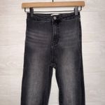 By Together  Super Flare Jeans Black High Rise Raw Hem Stretch Denim Photo 3