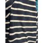 Lands' End Two  Women's Fleece 1/4 Zip Pullover Top Stripe Teal Blue M 10-12 Cozy Photo 9