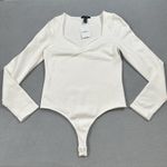 Forever 21 NWT Bodysuit XL Womens Vanilla Sweater Long Sleeve Contour Thong Photo 0