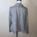 Purple Snow  cowl neck stretchy asymmetrical gray pullover sweater Photo 3