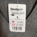 Desigual Embellished V-Neck Sweater Rhinestone Detail Gray Knit Size Small NWT Photo 4