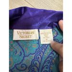 Victoria's Secret  Medium‎ Gold Label Vintage Pajama Top Paisley Green Purple Photo 4