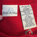 Vintage 80’s Women's Bobbie Brooks Christmas Cardigan XL Red Embroidered Sweater Photo 2