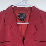 Via Seta Studio Red Blazer Jacket Skirt SILK Size 10/12 GUC Photo 2