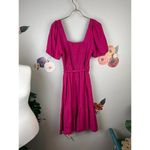 Draper James  RSVP Bright Pink Puff Sleeve Midi Dress - Size - Small Photo 2