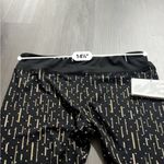 S2 Sportswear Black, Gold & Silver Polka Dot Printed High Rise Capri Leggings 1X Black Photo 5