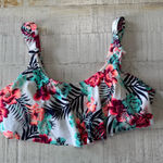 SO NWT ‎ Tropical Bandeau Flounce Bikini Top Padded Push Up Size Small Photo 0
