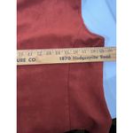 Perceptions Petite Suede Women 3 Piece Suit Collarless Jacket Plaid Rust Hue 14P Orange Photo 11