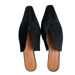 ASOS Landing Mules Womens 7 Black Suede Slip On Flats Pointy Comfort Shoes Photo 2