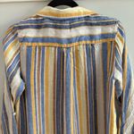 Jones New York Linen Striped Shirt/Dress - Blue, Yellow, White Photo 8