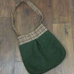 Handmade Wool Green Plaid Shoulder Bag Photo 0