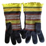 Echo Geometric Multicolor Knit Gloves Warm Stretch Winter Accessory Gray Photo 1