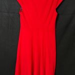 Tommy Hilfiger SKU 7616 Red Midi Dress With Cap Sleeves Size 10 Photo 1