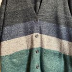 CAbi Tiered Cardigan 4414 Colorblock Grandpa Style Oversized Cozy Button Front Photo 3