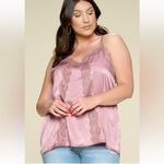 Oddi Satin Lace Sleeveless Camisole Woven Tank Plus Size 2X Adjustable Feminine Photo 2