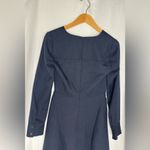 Club Monaco Long Sleeve Navy Dress v neck boho fit flare small polka dot 0 Blue Photo 6