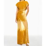 SALONI Fabienne yellow semi sheer velvet Gown size 4 Photo 1