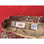 Talbots 100% Silk Paisley Lined Skirt Size 6 Petite Red Tan Blue Vintage Photo 2