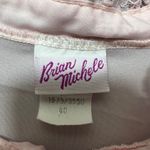 Vintage Brian Michele Ruffle Front Blouse 40 Lace Trim Pink Union Made High Neck Photo 1