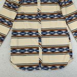 LL Bean Signature Chamois Tunic Womens Shirt Jacket Small Southwest Print Top Tan Photo 3