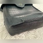 Manu Atelier Mini Pristine Croc‎ Leather Crossbody Bag Rare Blue Photo 3