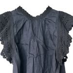 Ulla Johnson  Handmade Kai Ramie black flounce Goth feminine blouse 10 Photo 4