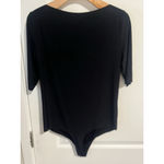 Commando  Butter Scoop Neck Bodysuit Top Womens Size XL Black Fitted Half Sleeve Photo 7