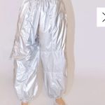 Urban Outfitters UO Jana Metallic Balloon Cargo Pant Women’s Small Silver Photo 8