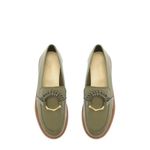Schutz Rhino Leather Loafer Flats in Military Green NWOB Size 8.5 Retail $178 Photo 9