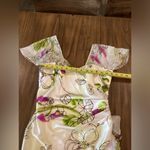 Mikael aghal romantic abstract garden silk cocktail flutter Sleeve Mini dress White Size 4 Photo 4