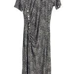 Paco Rabanne Black Floral Jersey Short Sleeve Crewneck Midi Dress Size XXL Photo 3