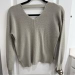 Hippie Rose  Cream V neck Sweater Crop with cut out back detail Small Photo 4