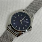 Tahari  women silver tone watch blue dial 34mm round case quartz analog running Photo 1