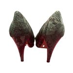 Buffalo London Teal Black Embossed Snakeskin Platform Heels Pumps Size 10 Green Photo 4