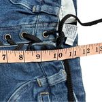 Vintage Y2K Low Rise Flare Leg Bootcut Lace Up Dark Wash Jeans sz 6 Blue Photo 5