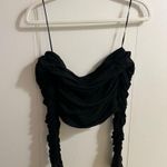 Princess Polly (NWT)  Moreno Off the Shoulder Top Black Flare Sleeves Photo 3