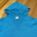 CAbi Blue V Neck Long Sleeve Hoodie Pocket Sweater Womens Size Medium Cozy Warm Photo 1