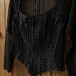 vintage Lillie Rubin Black Lace Corset Long Sleeve top Square Neck whimsygoth Size L Photo 2