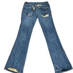 Gadzooks Vintage Y2K Embroidered Appliqué Denim Flare Jeans size 27 Blue Photo 5