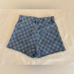 PacSun  Checkerboard Ultra High Rise Vintage 90s Y2K Vibe Denim Shorts Size 22 Photo 2