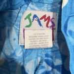 Jams World Vintage 2 pc Co-ord Set Tank Top & Cropped Pants Small Blue Tropical Photo 2