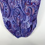 Talbots One Piece Swimsuit Convertible Halter Blue Pink Paisley Print Size 10 Photo 5