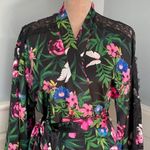 Victoria's Secret Satin & Lace Tropical Floral Kimono Bell Sleeve Robe XS/S Photo 3