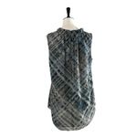 CAbi Blouse Sleeveless Keyhole Neck Tie Back Chiffon Gray Women’s Size Medium Photo 3