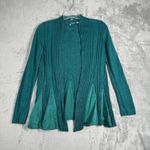 Anthropologie Knitted & Knotted Sweater Women Small Green Open Cardigan Office Preppy Bohemian Photo 1