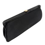JR Florida Vintage Clutch Purse Women's Black Fabric Exterior‎ Gold Satin Chain Photo 0