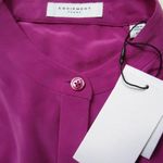 Equipment NWT Marche in Wild Aster Purple Silk Half Button Blouse Shirt XS Photo 3