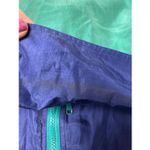 Vintage Casanova Italy Green Silk Track Jacket with Color Blocks XL Blue Photo 6